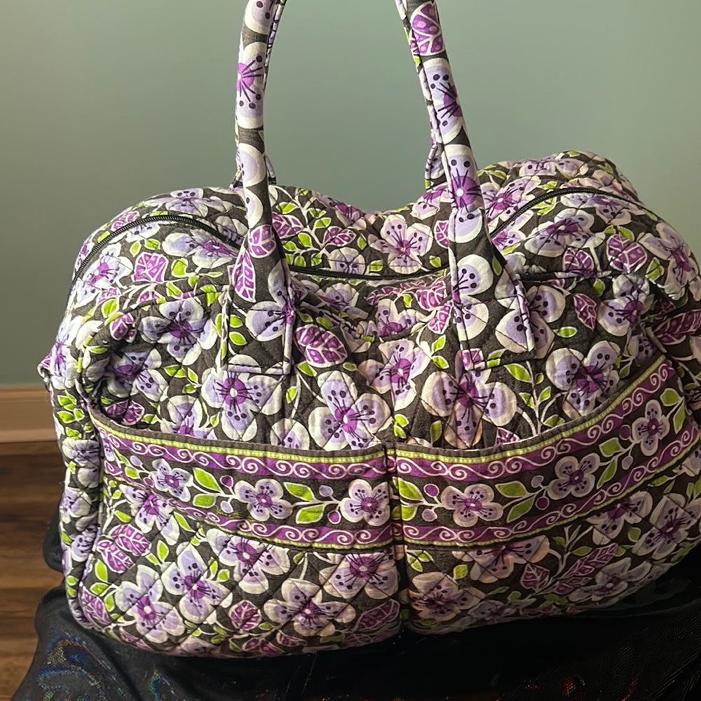 Vera Bradley Grand Traveler Bag Purple Flowers